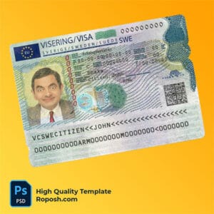 Sweden schengen visa PSD template