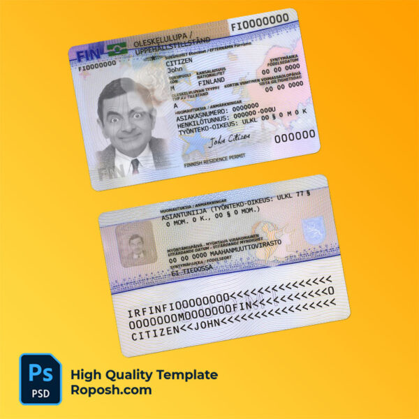 Finland residence permit PSD template