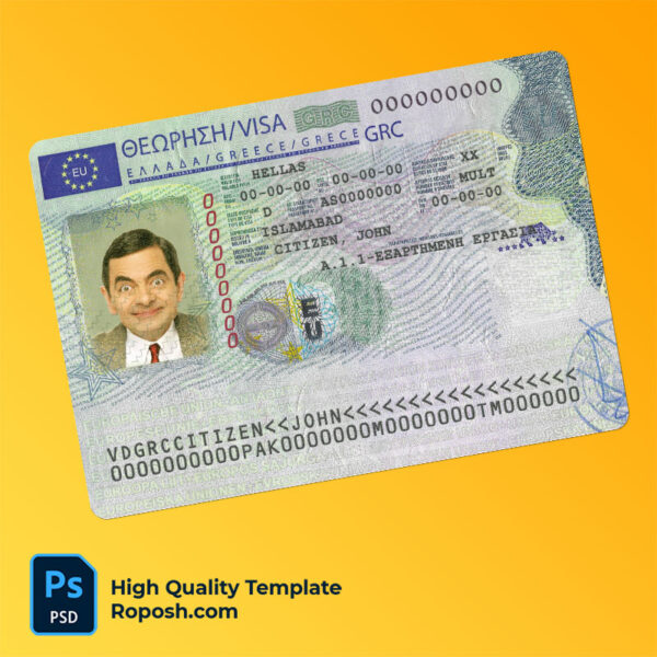 Greece work visa PSD template