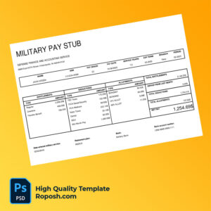 Defense Finance and Accounting Service pay stub word and pdf template