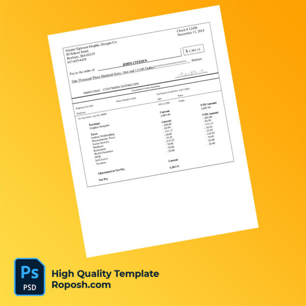 Greater Egleston Graphic Designs Co paycheck word and pdf template