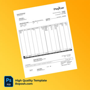 Paycor pay stub word and pdf template