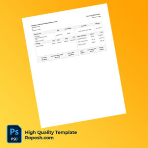 Chambers and Hunt Transportation earning statement word and pdf template