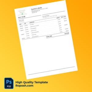 Dasilva’s Maids pay stub word and pdf template