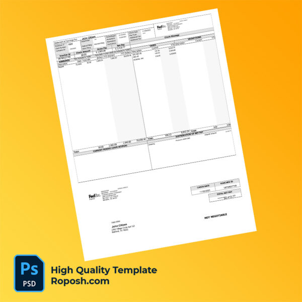FedEx Express earning statement word and pdf template