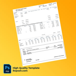 Hinds County School District Earnings Statement word and pdf template