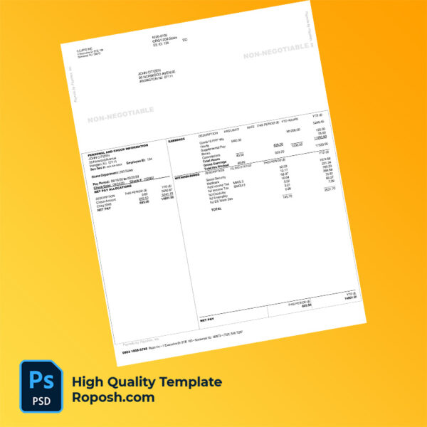 ILLUPO INC pay stub word and pdf template