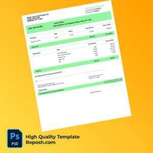 Pepsi Cola Bottling co earning statement word and pdf template