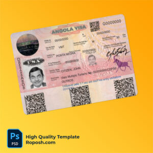 Angola entry visa PSD template