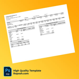 Compensation Solutions Inc earning statement word and pdf template