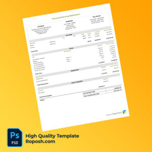 Highride Elevator Services Inc earning statement word and pdf template