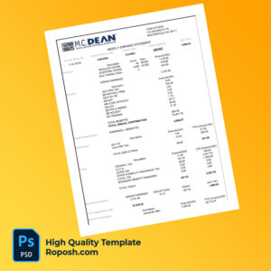 M.C. Dean Building Intelligence earning statement word and pdf template