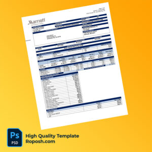 Marriott Hotel Services Inc earning statement word and pdf template