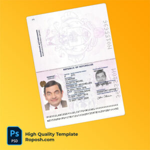 Seychelles passport psd template