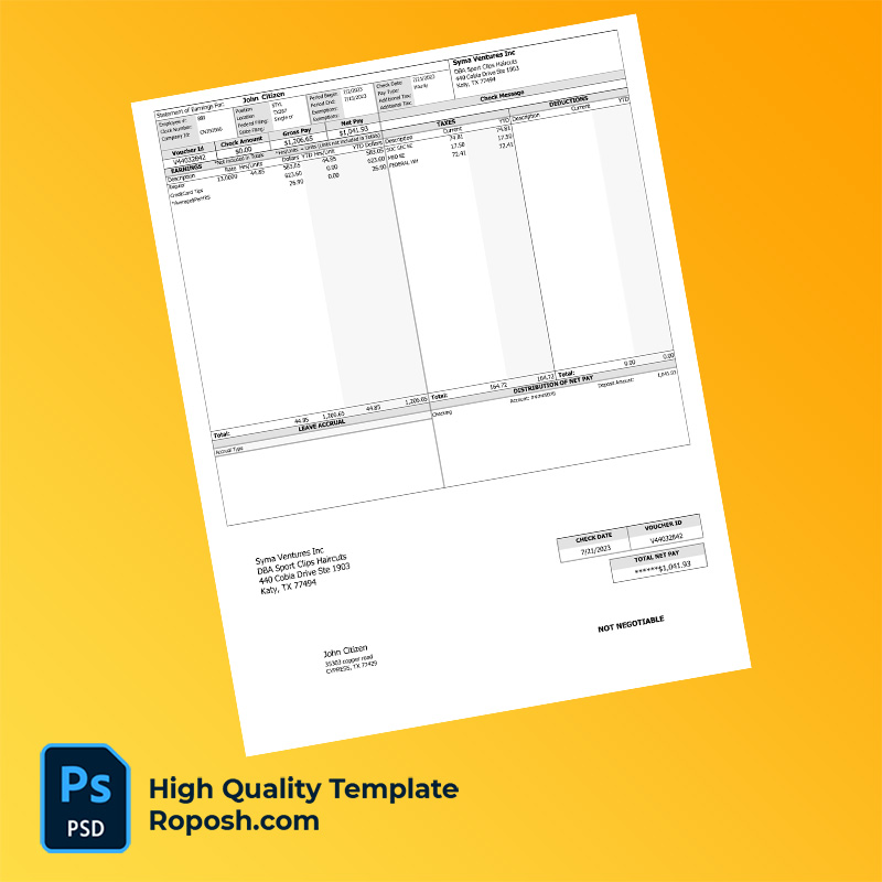 TECHXIMUS pay stub word and pdf template TECHXIMUS pay stub word and pdf template