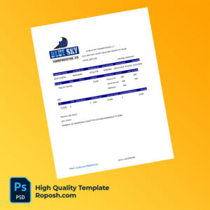 US Blue Sky Transportation LLC earning statement word and pdf template