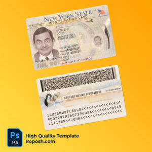 USA New York ID card Psd Template (2022-present)