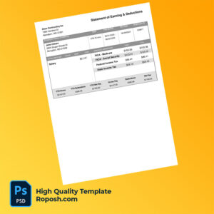 Zdon Contracting Inc earning statement word and pdf template
