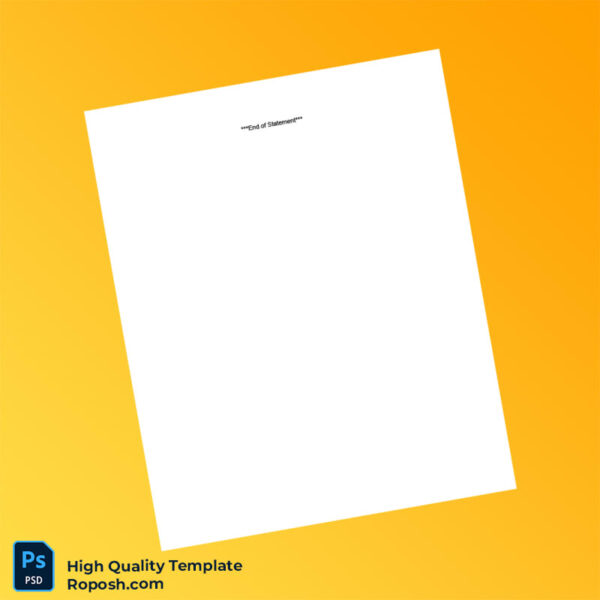 Afghanistan Ghazanfar Bank Account Statement Template in Word and PDF formats 2 page