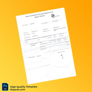 Algeria ACTEL ARZEW Editable Landline Utility Bill Template in Word and PDF formats