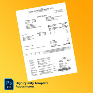 Australia Silver Asset Services Editable Utilities Bill Template in Word and PDF formats