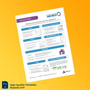 Australia Anglicare WA Editable Loan Application Document Checklist Template in Word and PDF formats