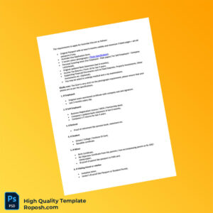 Australia Editable Checklist Template in Word and PDF formats 2 page