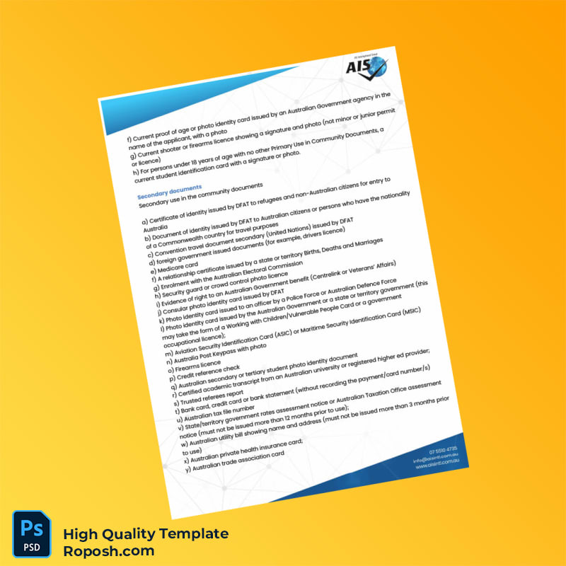 Australia Editable Identity Document Template in Word and PDF formats 2 page Australia Editable Identity Document Template in Word and PDF formats 2 page