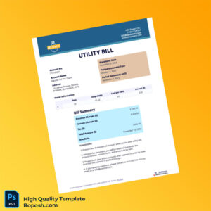 Australia Editable Utility Bill Template in Word and PDF formats