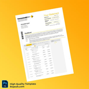 Australia GoalSaver Bank Statement Template in Word and PDF formats 2 page