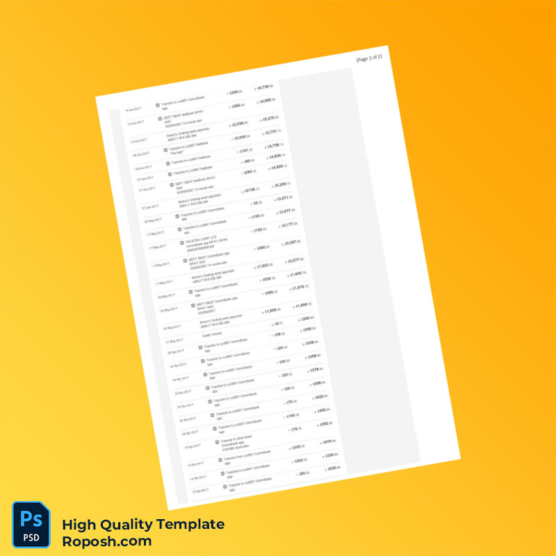 Australia GoalSaver Bank Statement Template in Word and PDF formats 2 page Australia GoalSaver Bank Statement Template in Word and PDF formats 2 page