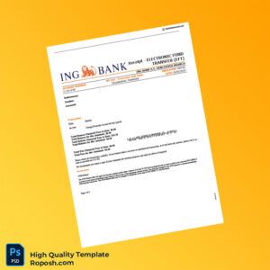 Australia ING Bank Statement Template in Word and PDF formats 3 page Australia ING Bank Statement Template in Word and PDF formats 3 page