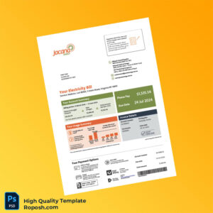 Australia Jacana Energy Editable Electricity Bill Template in Word and PDF formats 3 page