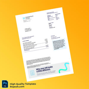 Australia Momentum Energy Editable Electricity Bill Template in Word and PDF formats 2 page