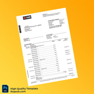 Australia NAB Bank Statement Template in Word and PDF formats 2 page Australia NAB Bank Statement Template in Word and PDF formats 2 page