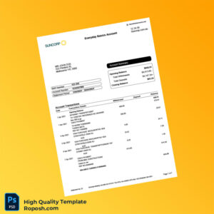 Australia Suncorp Bank Statement Template in Word and PDF formats 7 page