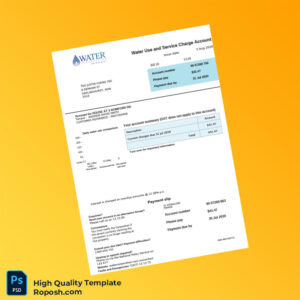 Australia Water Corporation Editable Water Bill Template in Word and PDF formats 3 page Australia Water Corporation Editable Water Bill Template in Word and PDF formats 3 page