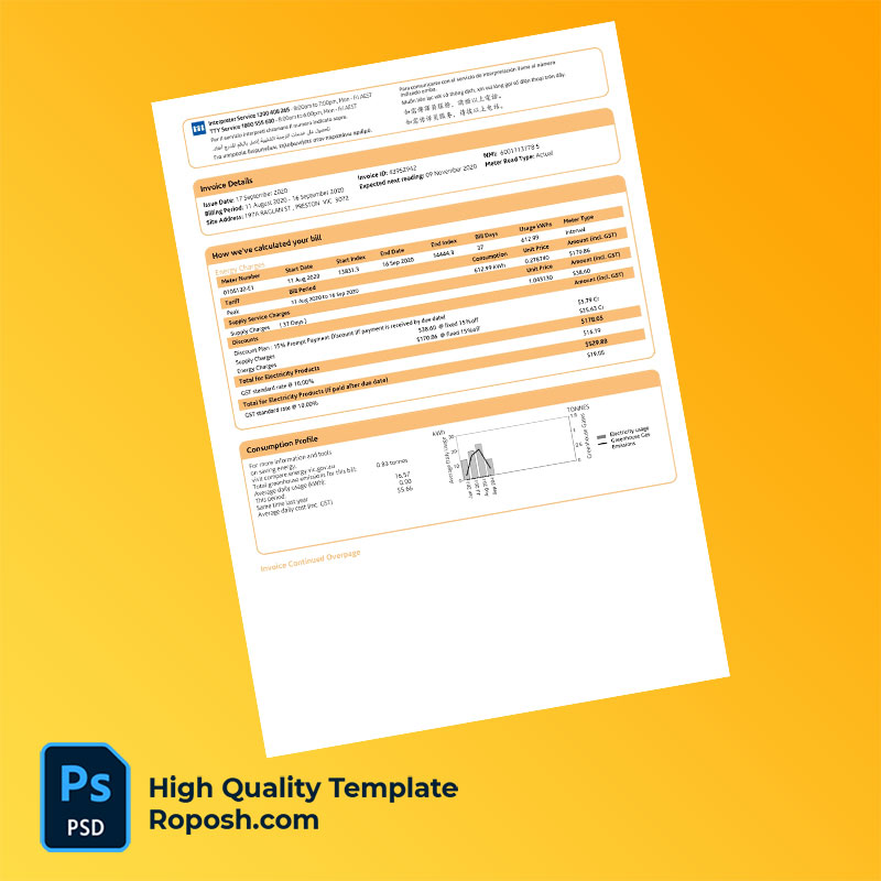 Australia Victoria Simply Energy Editable Electricity Bill Template in Word and PDF formats Australia Victoria Simply Energy Editable Electricity Bill Template in Word and PDF formats