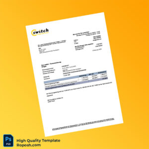 Austria switch Energievertriebs ges mbH Editable Utility Bill Template in Word and PDF formats