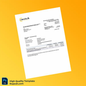 Austria switch Energievertriebsges mbH Editable Utility Bill Template in Word and PDF formats