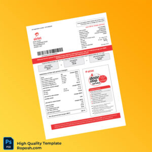 Bangladesh Airtel Editable Phone Bill Template in Word and PDF formats