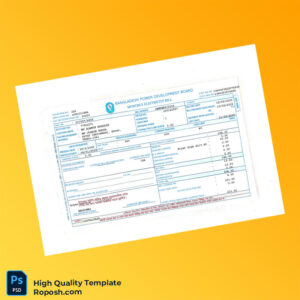 Bangladesh Bangladesh Power Development Board Editable Electricity Bill Template in Word and PDF formats