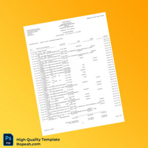 Bangladesh Bank Statement Template in Word and PDF formats 2 page