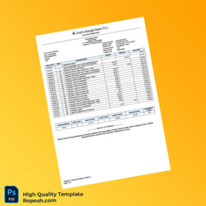 Bangladesh DBBL Bank Statement Template in Word and PDF formats