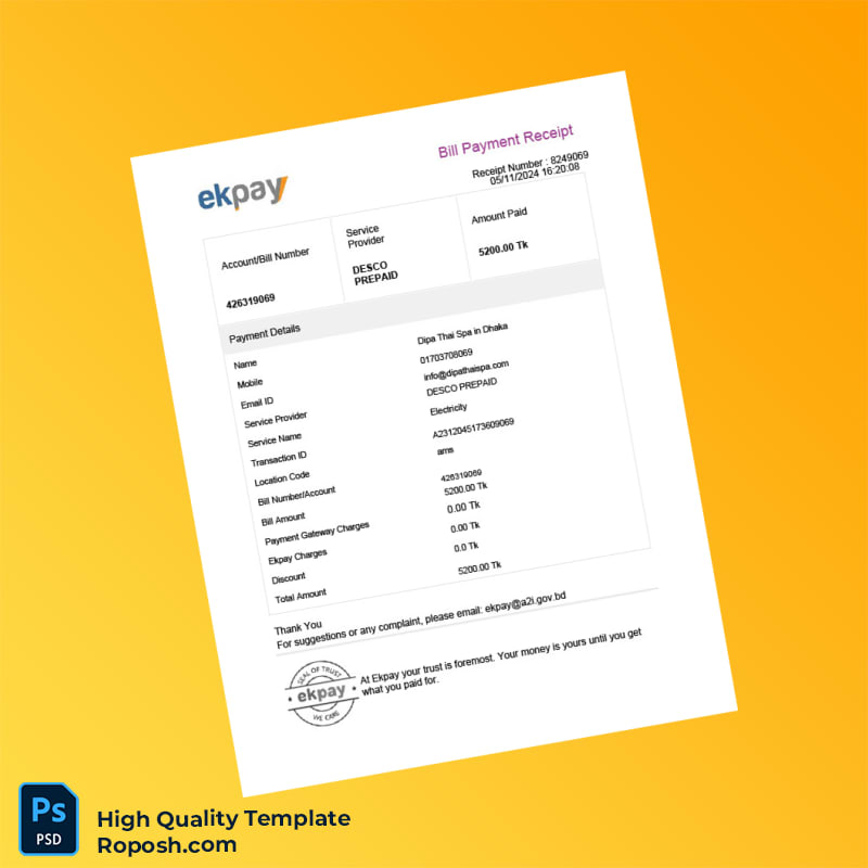 Bangladesh DESCO Editable Utility Bill Template in Word and PDF formats 3 page Bangladesh DESCO Editable Utility Bill Template in Word and PDF formats 3 page