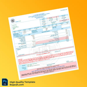 Bangladesh Dhaka Power Distribution Company Editable Utility Bill Template in Word and PDF formats