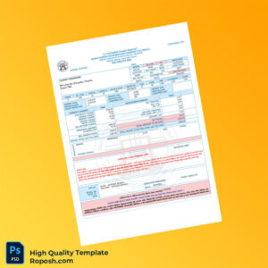 Bangladesh Dhaka Power Distribution Company Ltd Editable Electricity Bill Template in Word and PDF formats