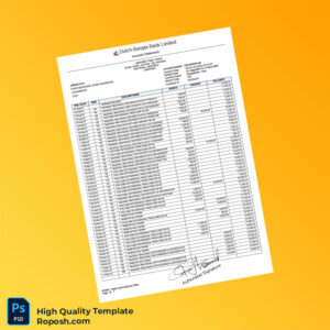 Bangladesh Dutch-Bangla Bank Limited Account Statement Template in Word and PDF formats