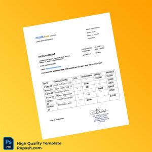 Bangladesh Janata Bank Limited Bank Statement Template in Word and PDF formats Bangladesh Janata Bank Limited Bank Statement Template in Word and PDF formats