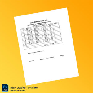 Bangladesh Munshi Enterprise LTD Editable Utility Bill Template in Word and PDF formats